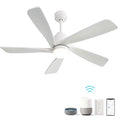 Gdfstudio Wren 52 Smart Ceiling Fan With 5 Solid Wood Blades Dimmable Led 3Cct Remote App Control