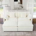 Gdfstudio Zara 75 Deep Seat Modular Cloud Sofa With 2 Ottomans Chenille Diy Combination