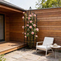 Gdfstudio Zephyr Holloway 68 Iron Garden Fence Panel Set Vintage Green Rustproof Easy Install Ground Spikes