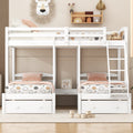 Gdfstudio Zephyr Holloway Triple Bunk Bed With Drawers Crafted From Solid Pine Wood