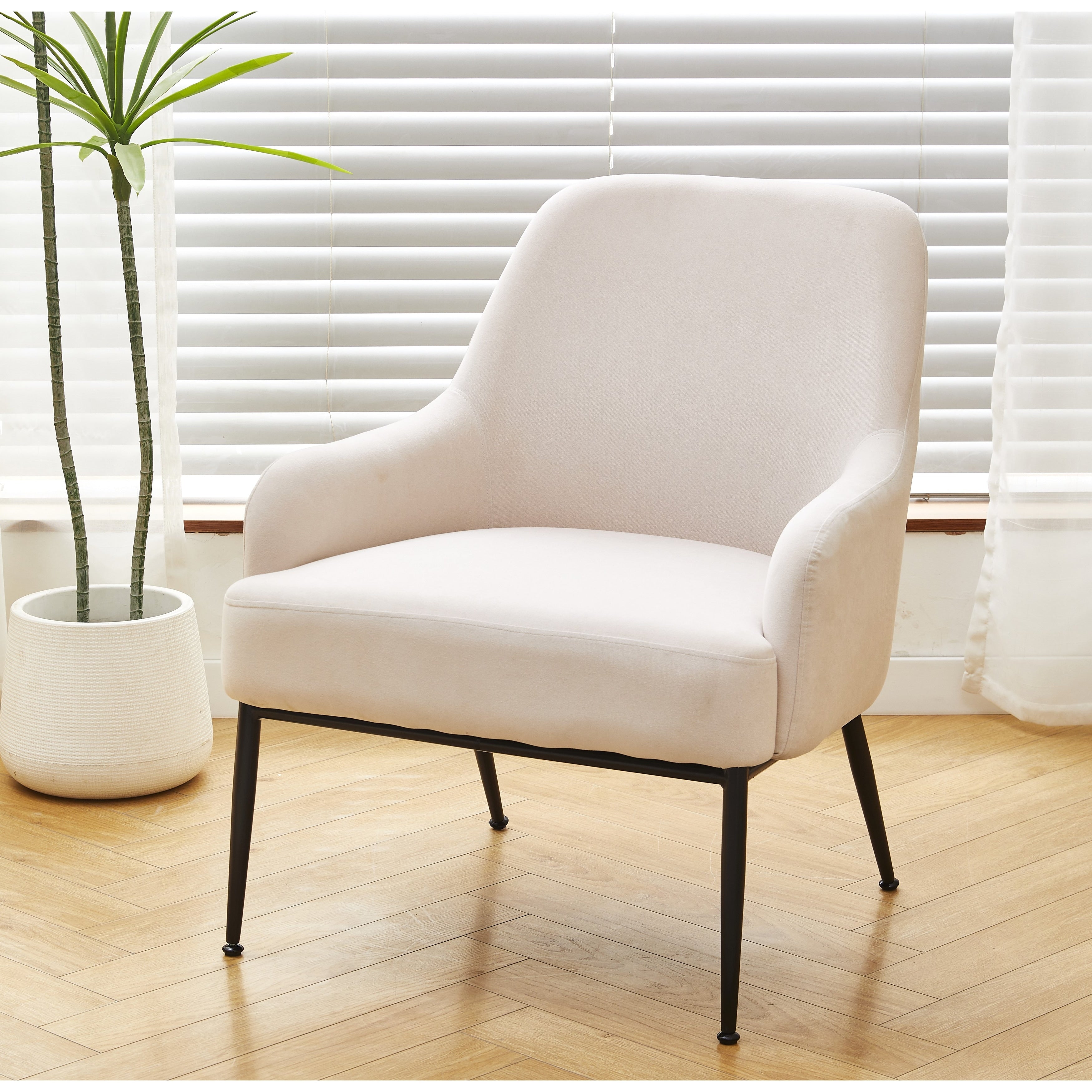 Gdfstudio Zoe Black Velvet Accent Chair With Metal Legs Modern Upholstered Armchair For Bedroom Living Room
