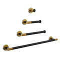 Grandjoy 4 Piece Knurled Bathroom Hardware Set With Towel Bar Paper Holder Ring And Robe Hook