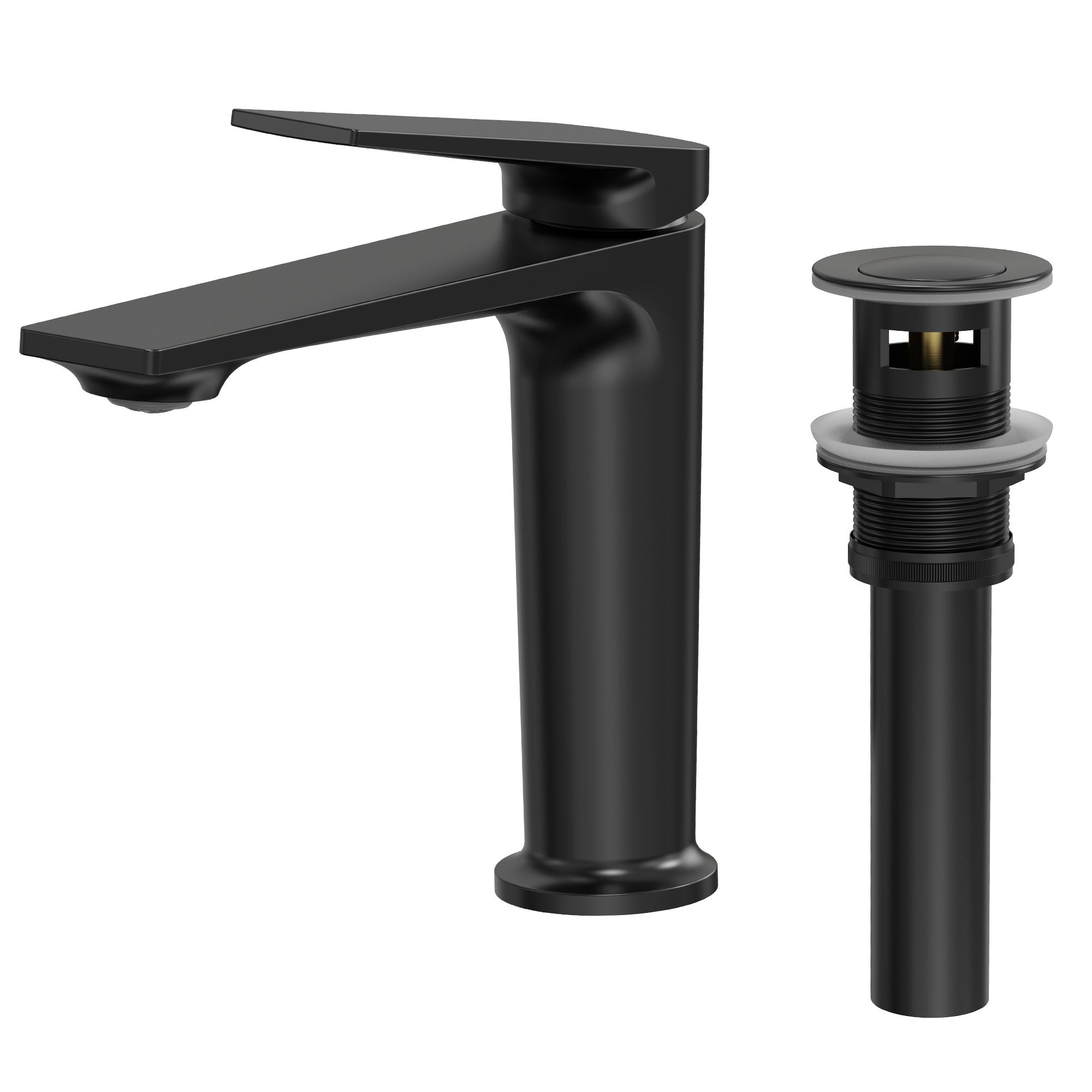 Grandjoy Single Handle Single Hole Bathroom Faucet With Pop Up Drain And Splash Free Aerator