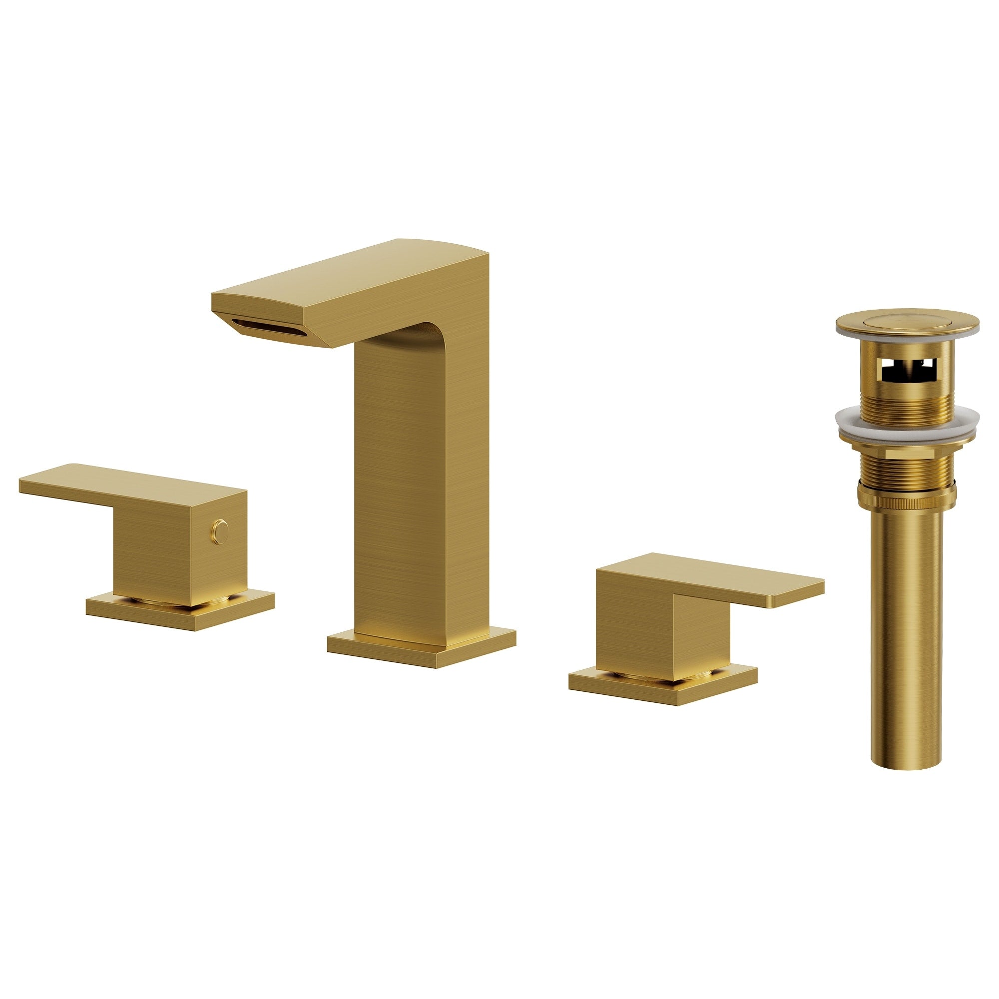 Grandjoy Widespread Waterfall Bathroom Sink Faucet With 2 Handle Operation And Pop Up Drain