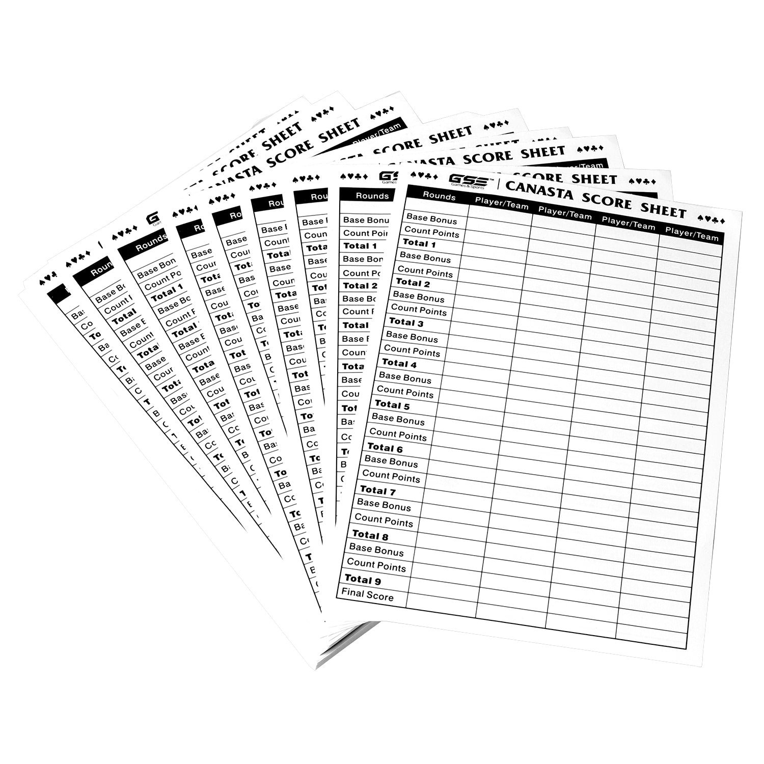 Gse 100 Pack Canasta Score Sheets 7 X5 Canasta Score Pad With Game Instructions