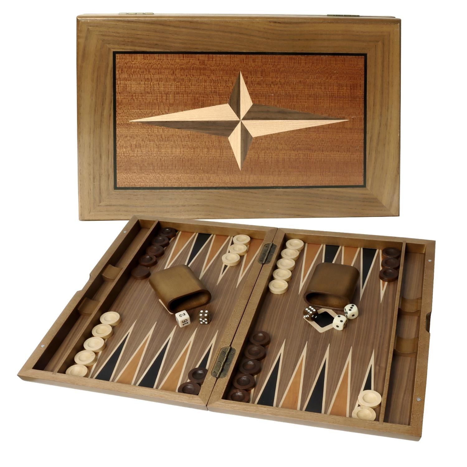 Gse 21 Premium Wooden Inlay Backgammon Board Game Set Portable Folding Backgammon Board Game With Game Pieces
