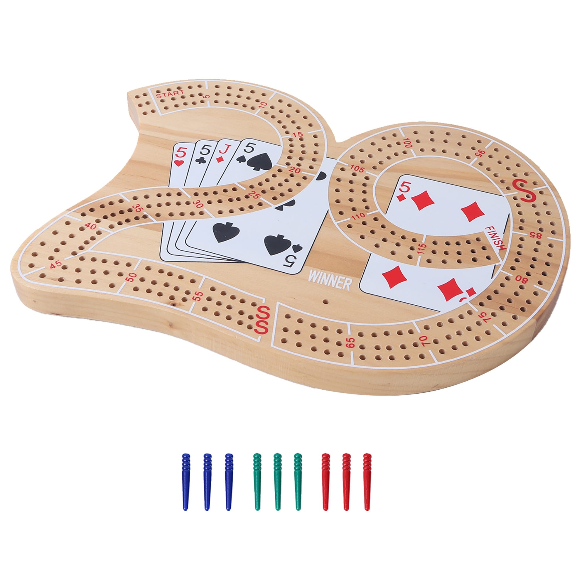 Gse Classic Wooden 29 Cribbage Board Game With Plastic Pegs Classic Three Person Cribbage Board 29 Cribbage