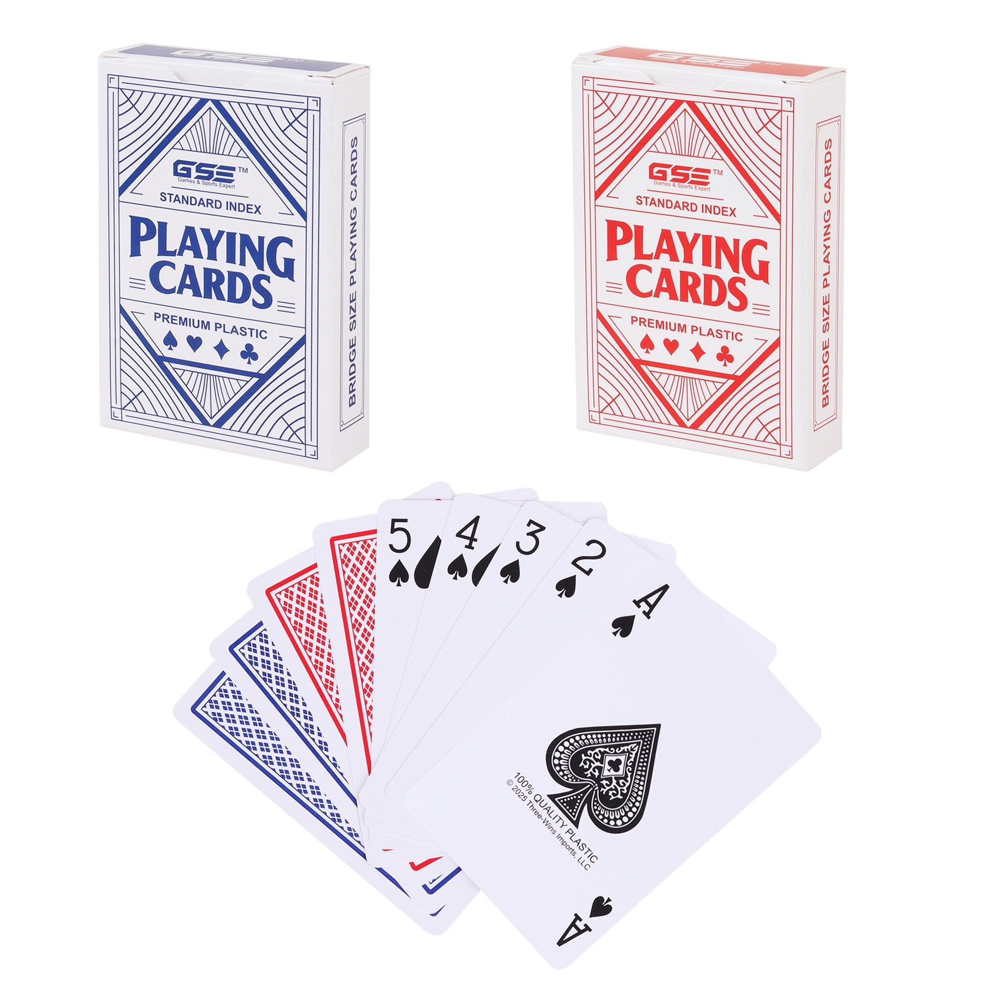 Gse Plastic Waterproof Playing Cards Bridge Size Standard Regular Index