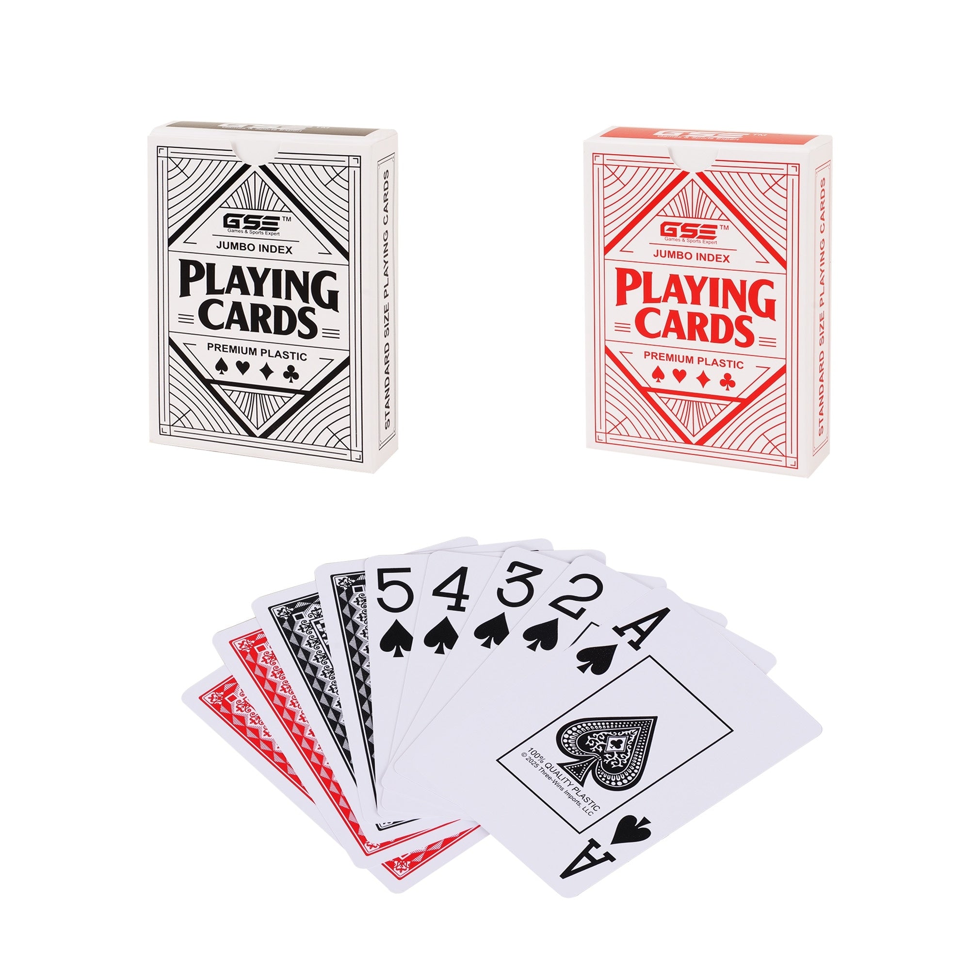 Gse Plastic Waterproof Playing Cards Poker Size Jumbo Index