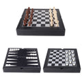 Gse Premium Leather 3 In 1 Chess Checker And Backgammon Board Game Combo Set