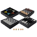 Gse Premium Leather 5 In 1 Chess Checkers Backgammon Chinese Checkers And Poker Dice Game Combo Set