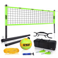 Gse Professional Portable Volleyball Complete Set With Volleyball Net Volleyball Ball Pump For Outdoor Backyard Beach Green