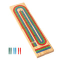 Gse Wooden Folding 3 Track Color Coded Portable Travel Cribbage Board With 6 Plastic Pegs