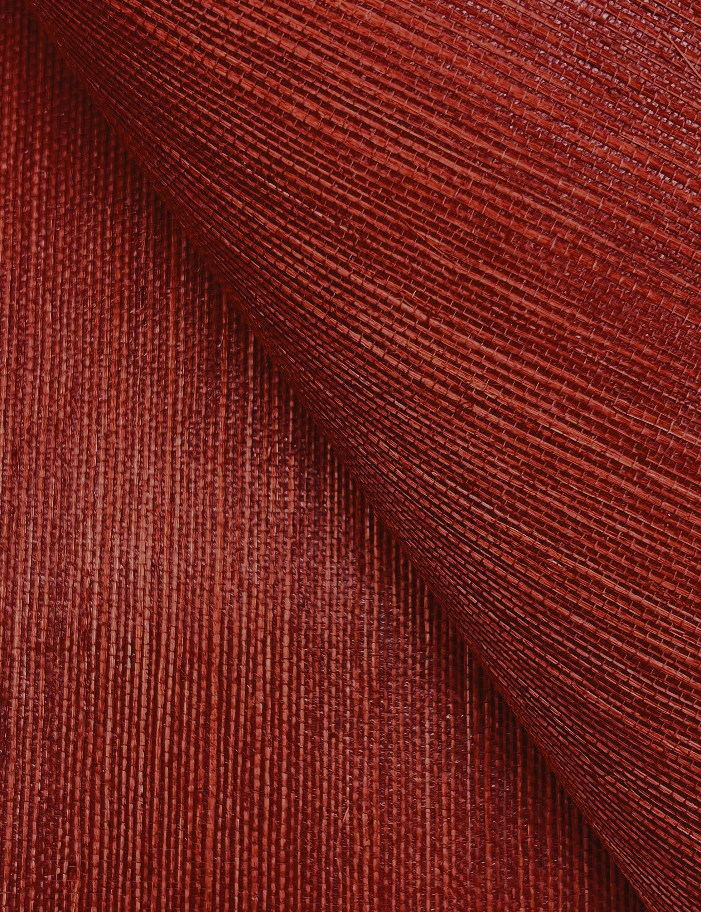 Beale Grasscloth Wallpaper Swatch, Tomato