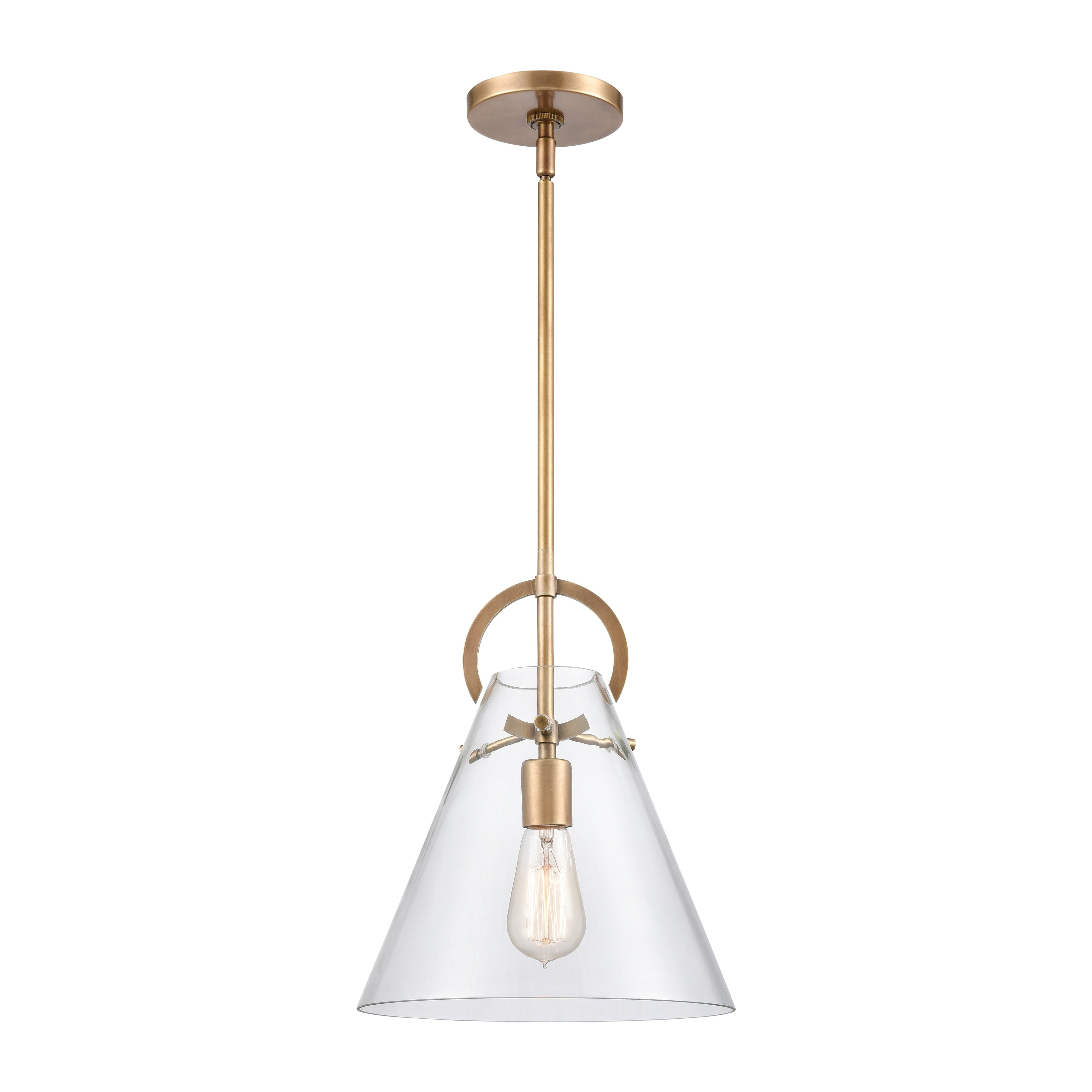 Gabby 11 Inch Wide 1 Light Mini Pendant In Brass 11In W X 11In D X 14In H