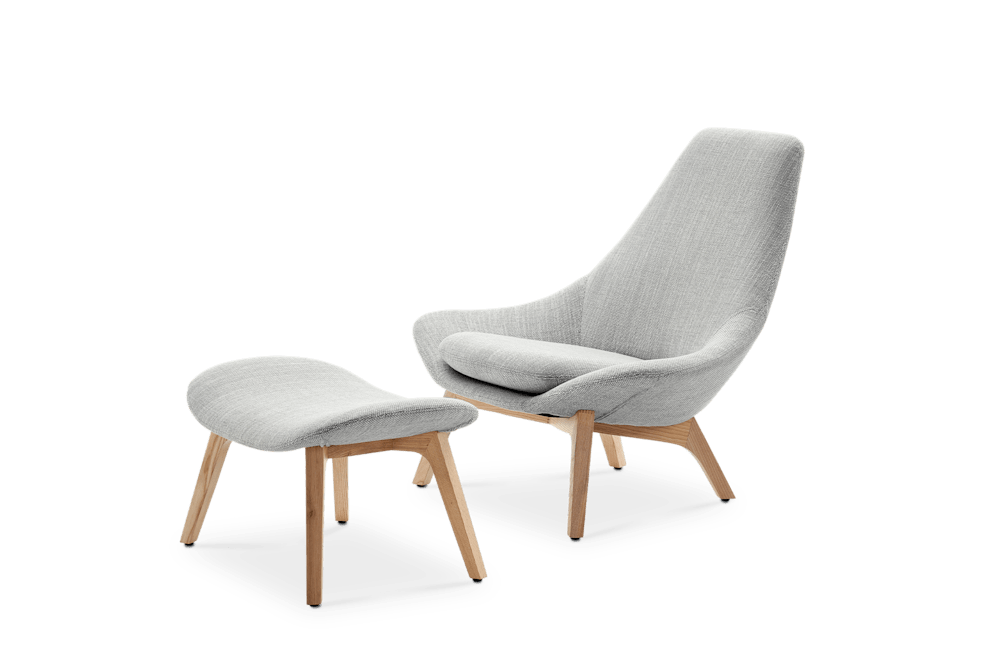 Gable High Armchair & Ottoman Set