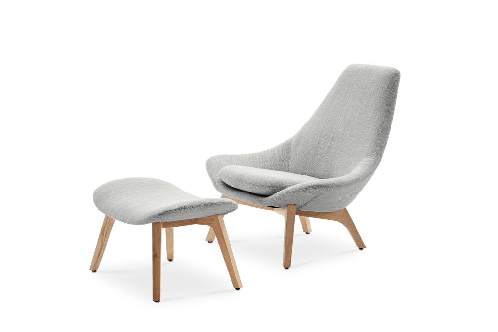 Gable High Armchair & Ottoman Set