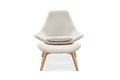 Gable Bouclé High Armchair & Ottoman Set
