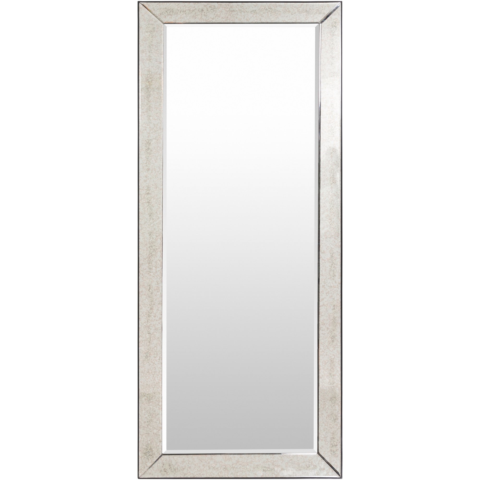 Gael Traditional Beveled 72 Inch Wall Mirror Antique Silver 30 X 72