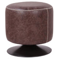 Gaia Pu Leather Round Ottoman