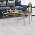 Gaia Round Metal Tempered Glass Nesting Coffee Tables 2 Pc Set Optional Finishes