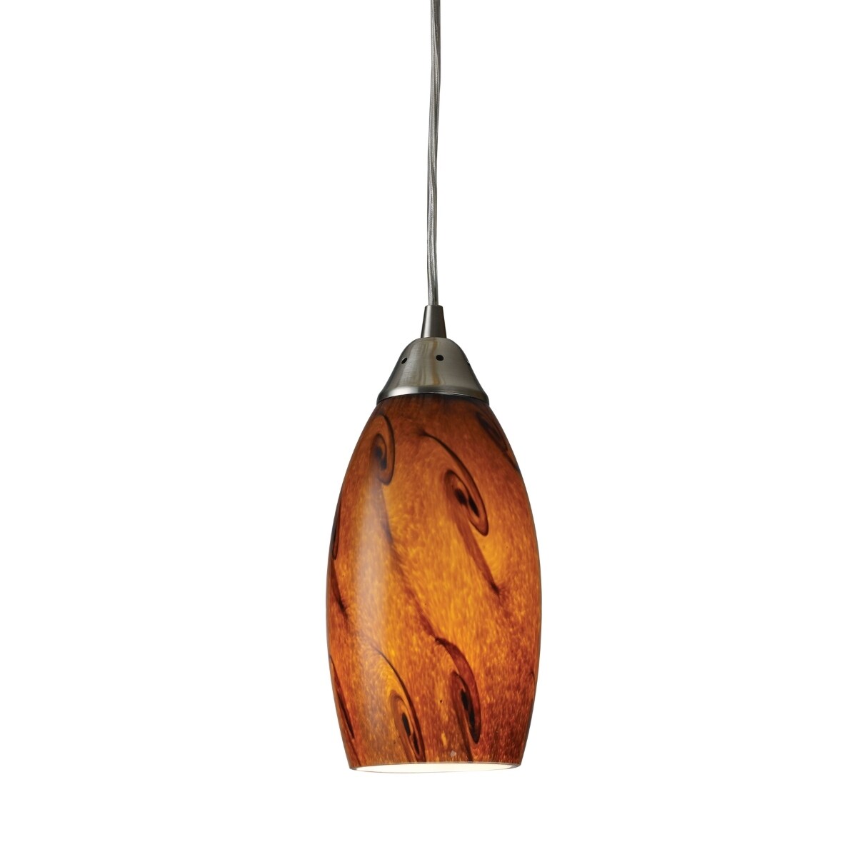 Galaxy 5 Inch Wide 1 Light Pendant In Satin Nickel 5In W X 5In D X 9In H