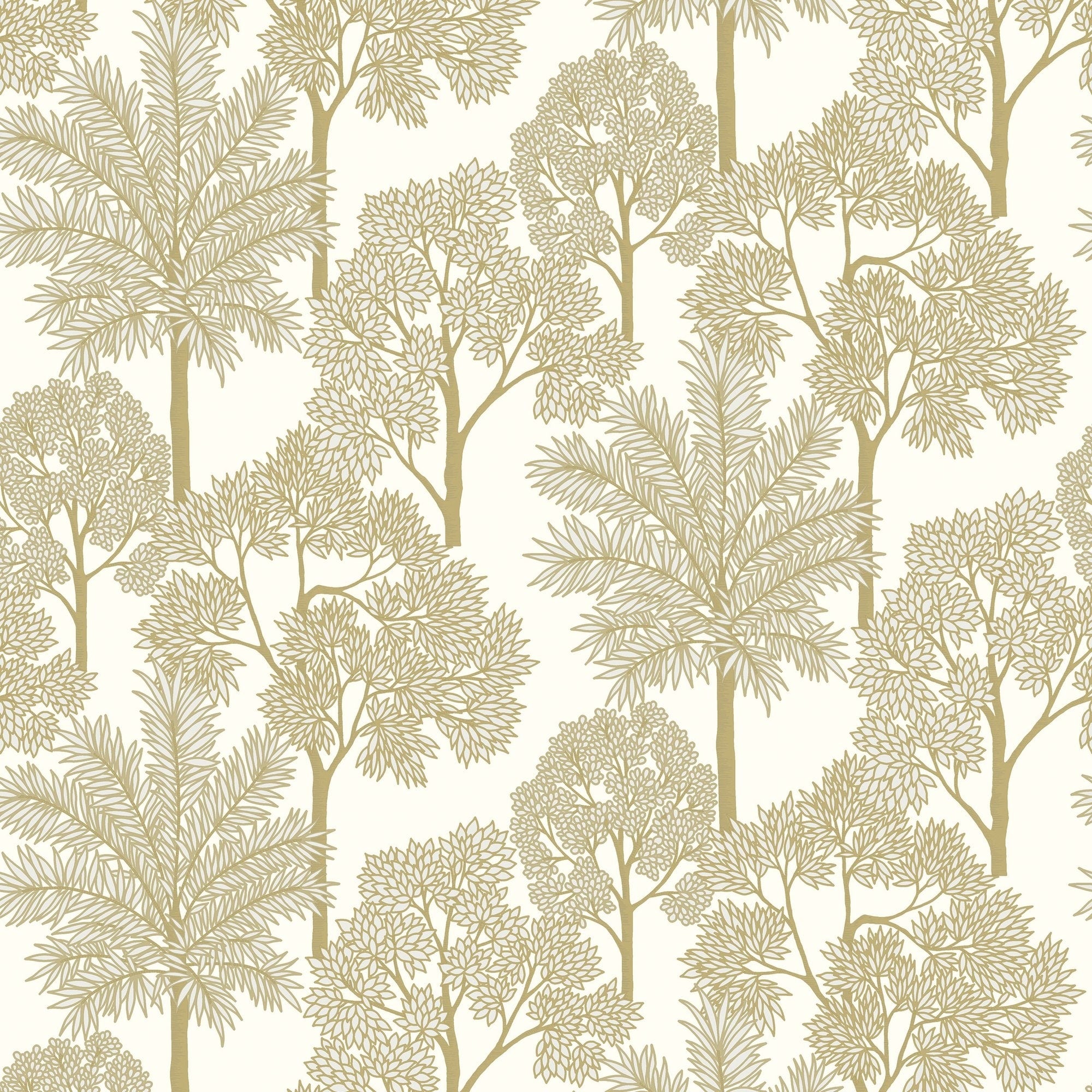 Galerie Wallcoverings Arcadia Collection Floral Palm Leaves Metallic Finish Vinyl On Non Woven Wallpaper Roll
