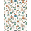 Galerie Wallcoverings Day Dreamers Collection Multi Colored Tiny Houses 78.7 Inches Wide X 9.3 Feet High 4 Panel Wall Mural