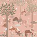 Galerie Wallcoverings Day Dreamers Collection Pink Unicorn 118.1 Inches Wide X 9.3 Feet High 6 Panel Wall Mural