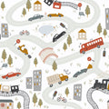 Galerie Wallcoverings Day Dreamers Multi Colored Kids Driving Cars 118.1 Inches Wide X 9.3 Feet High 6 Panel Wall Mural