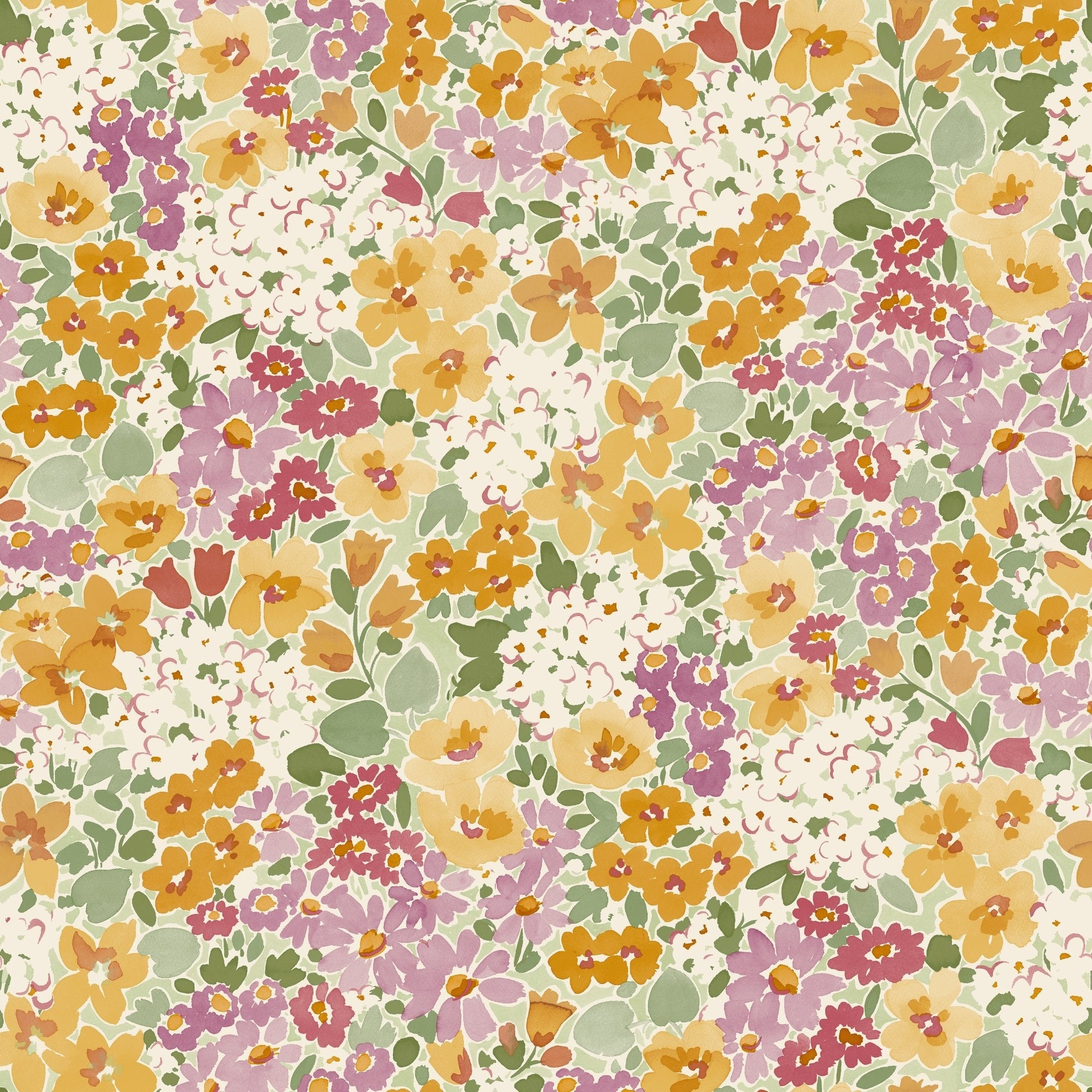 Galerie Wallcoverings Inia Collection All Over Floral Bunches Matte Finish Vinyl On Non Woven Wallpaper Roll