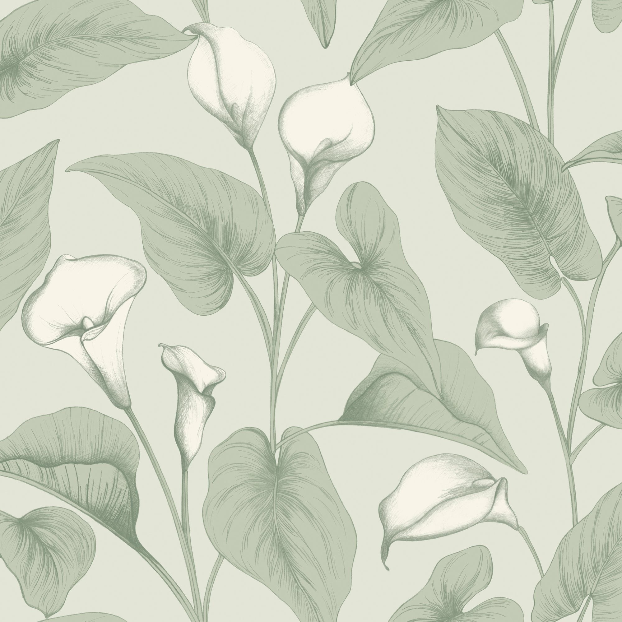 Galerie Wallcoverings Inia Collection Calla Lily Matte Finish Vinyl On Non Woven Wallpaper Roll