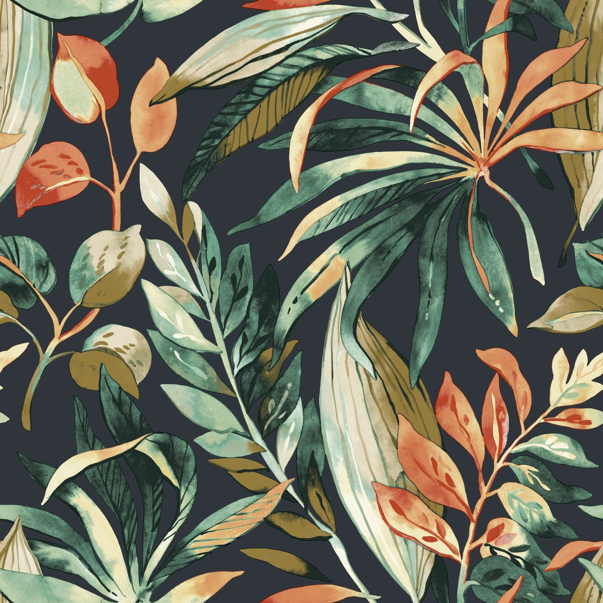Galerie Wallcoverings Karuna Collection All Over Palm Leaf Matte Finish Vinyl On Non Woven Wallpaper Roll