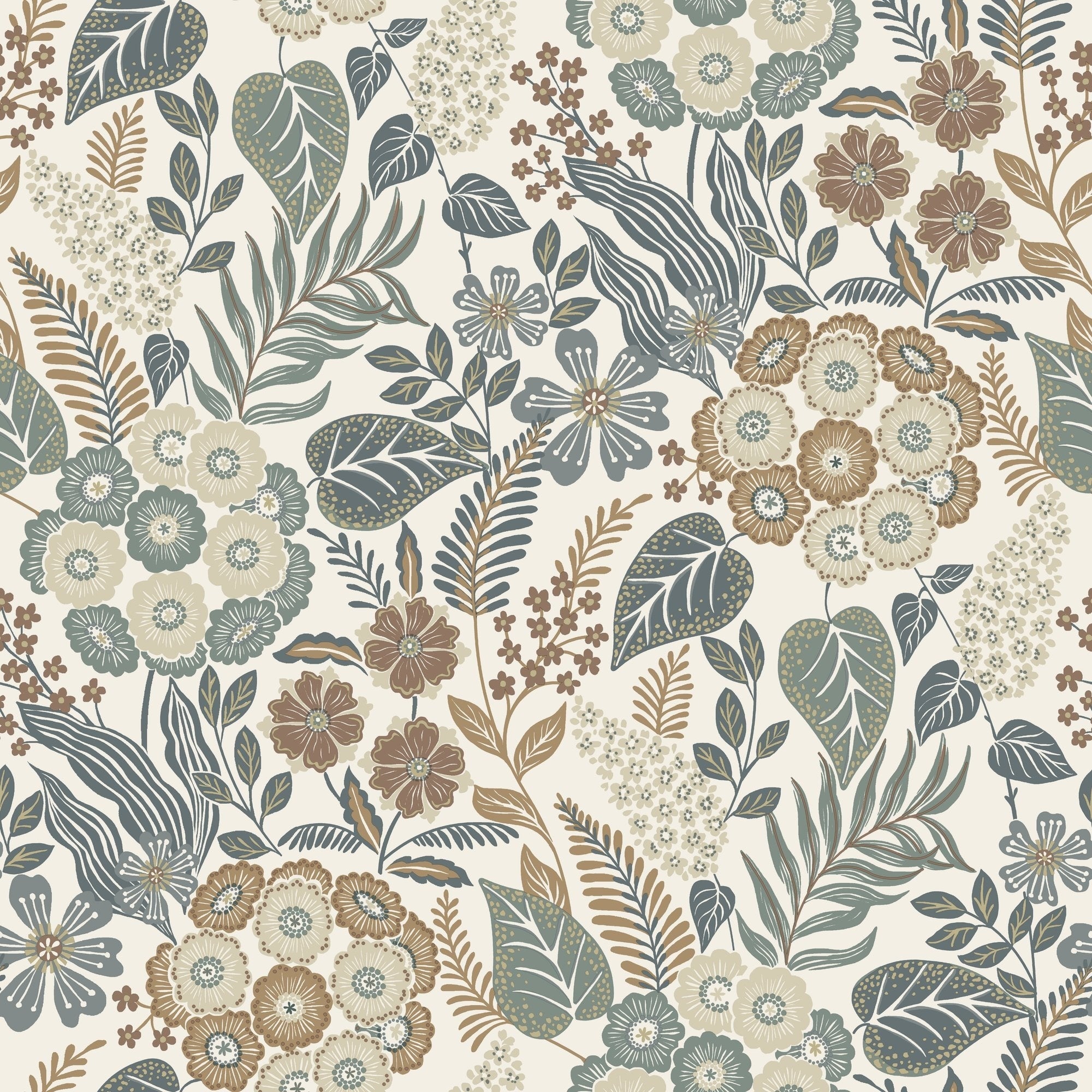 Galerie Wallcoverings Karuna Collection Classic Floral Bunches Matte Finish Vinyl On Non Woven Wallpaper Roll