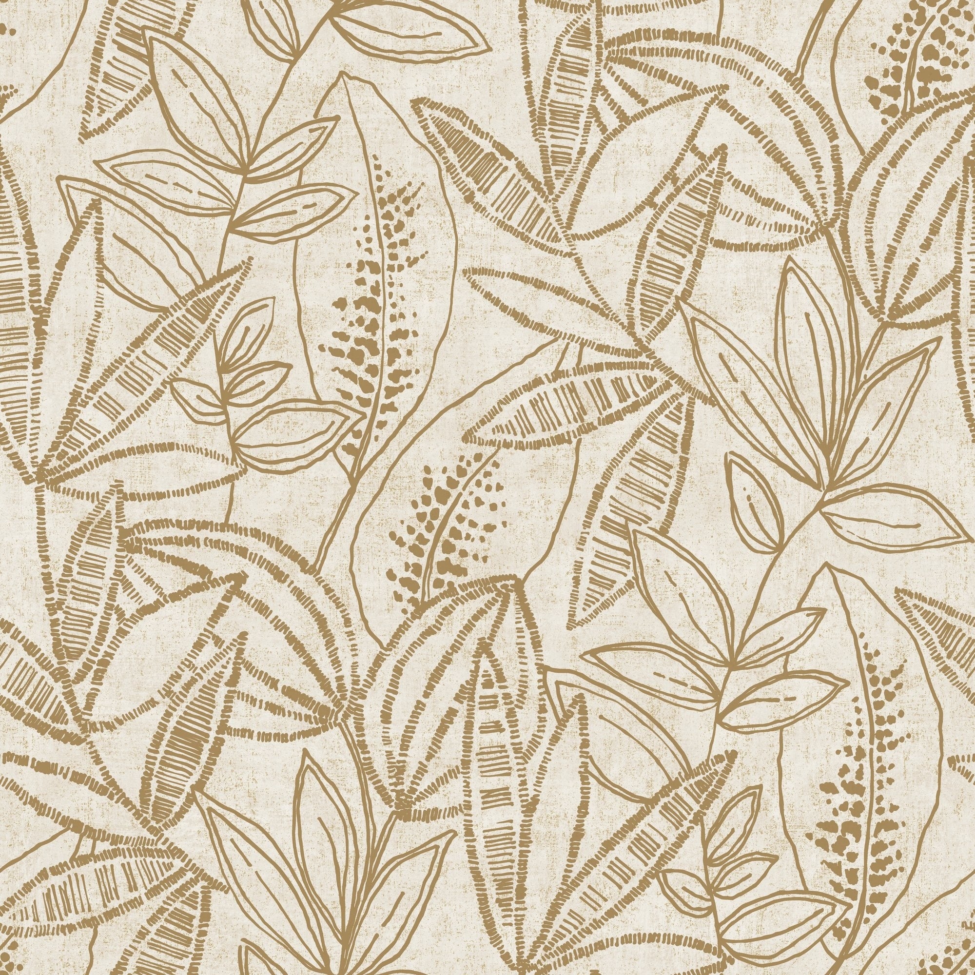 Galerie Wallcoverings Karuna Collection Stenciled Leaves Matte Finish Vinyl On Non Woven Wallpaper Roll