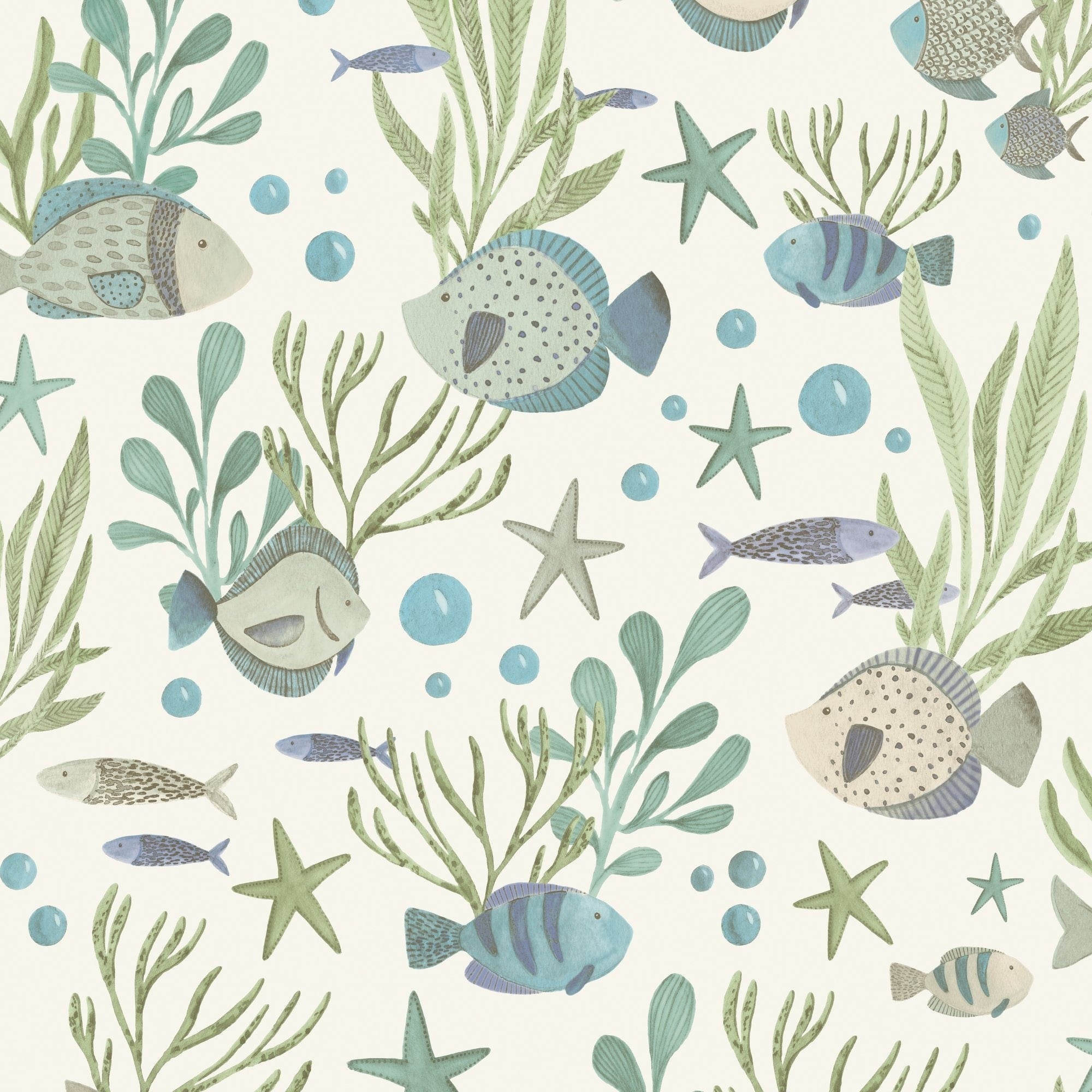 Galerie Wallcoverings Little Dreamers Collection Underwater Fish Matte Finish Vinyl On Non Woven Wallpaper Roll