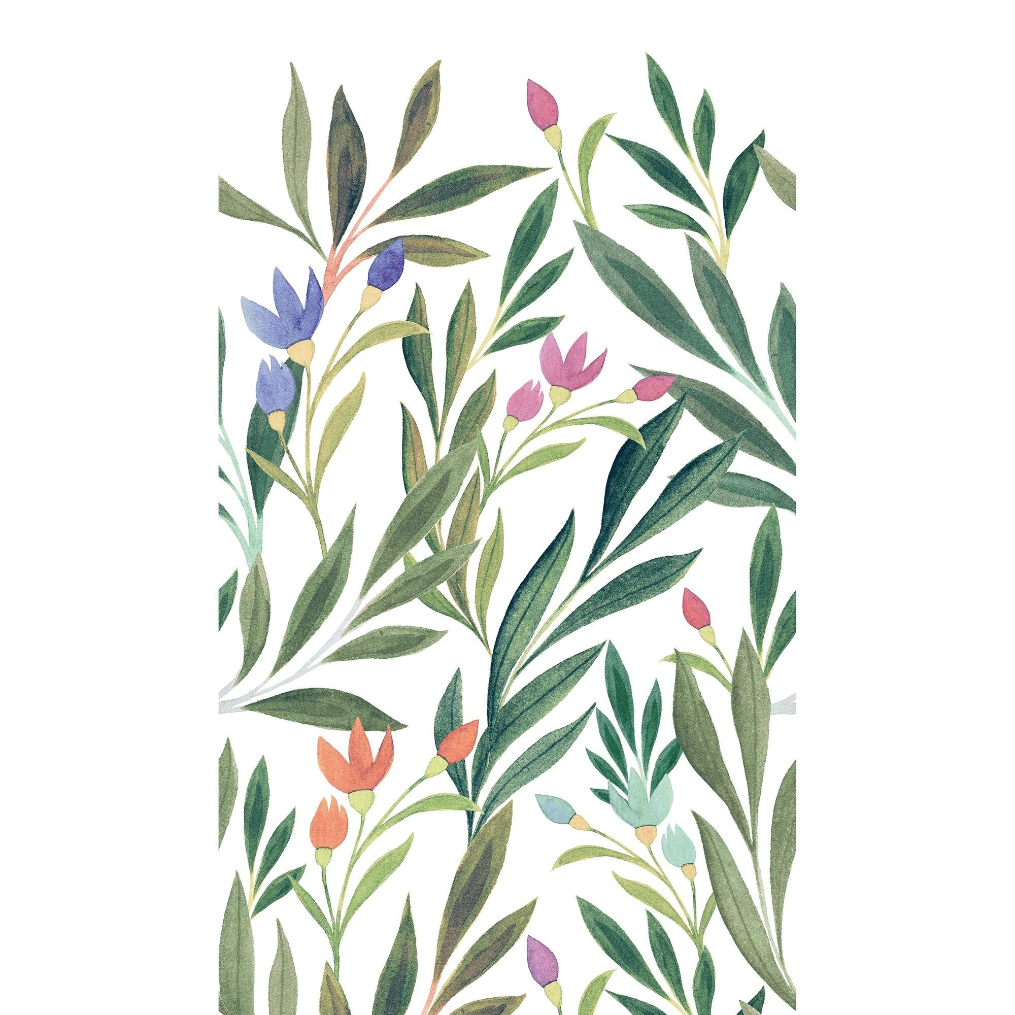 Galerie Wallcoverings Orom Ii Collection All Over Floral And Leaf 62.5 Inches Wide X 9.18 Feet High 3 Panel Wall Mural