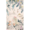 Galerie Wallcoverings Orom Ii Collection Blue Leaf And Bird 62.5 Inches Wide X 9.18 Feet High 3 Panel Wall Mural