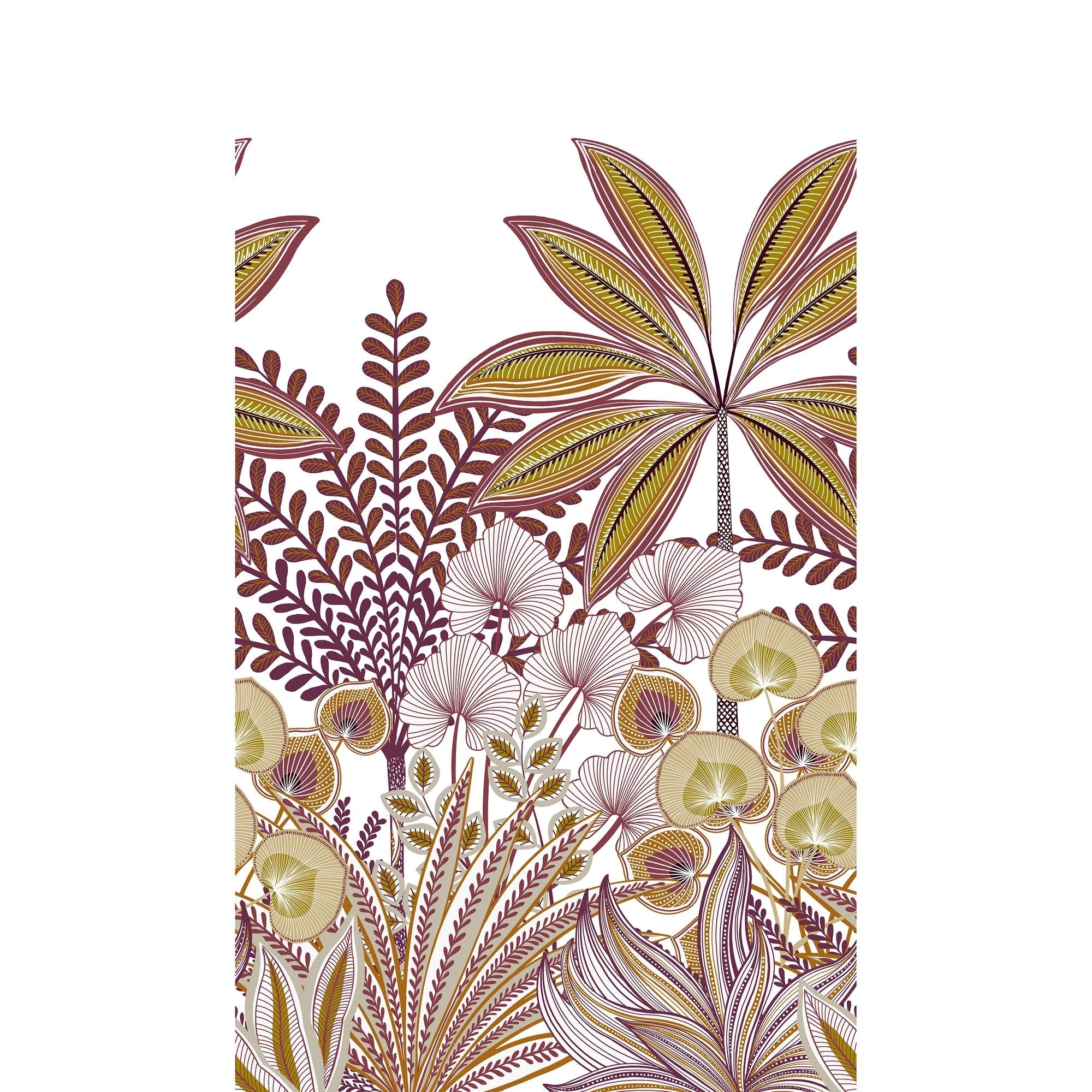 Galerie Wallcoverings Orom Ii Collection Decorative Leaf Motives 62.5 Inches Wide X 9.18 Feet High 3 Panel Wall Mural