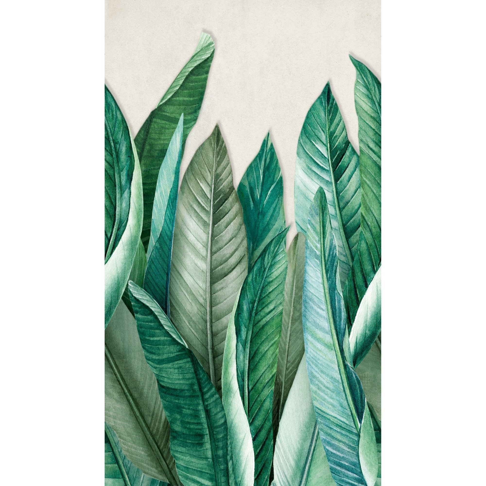 Galerie Wallcoverings Orom Ii Collection Large Plant Leaf 62.5 Inches Wide X 9.18 Feet High 3 Panel Wall Mural