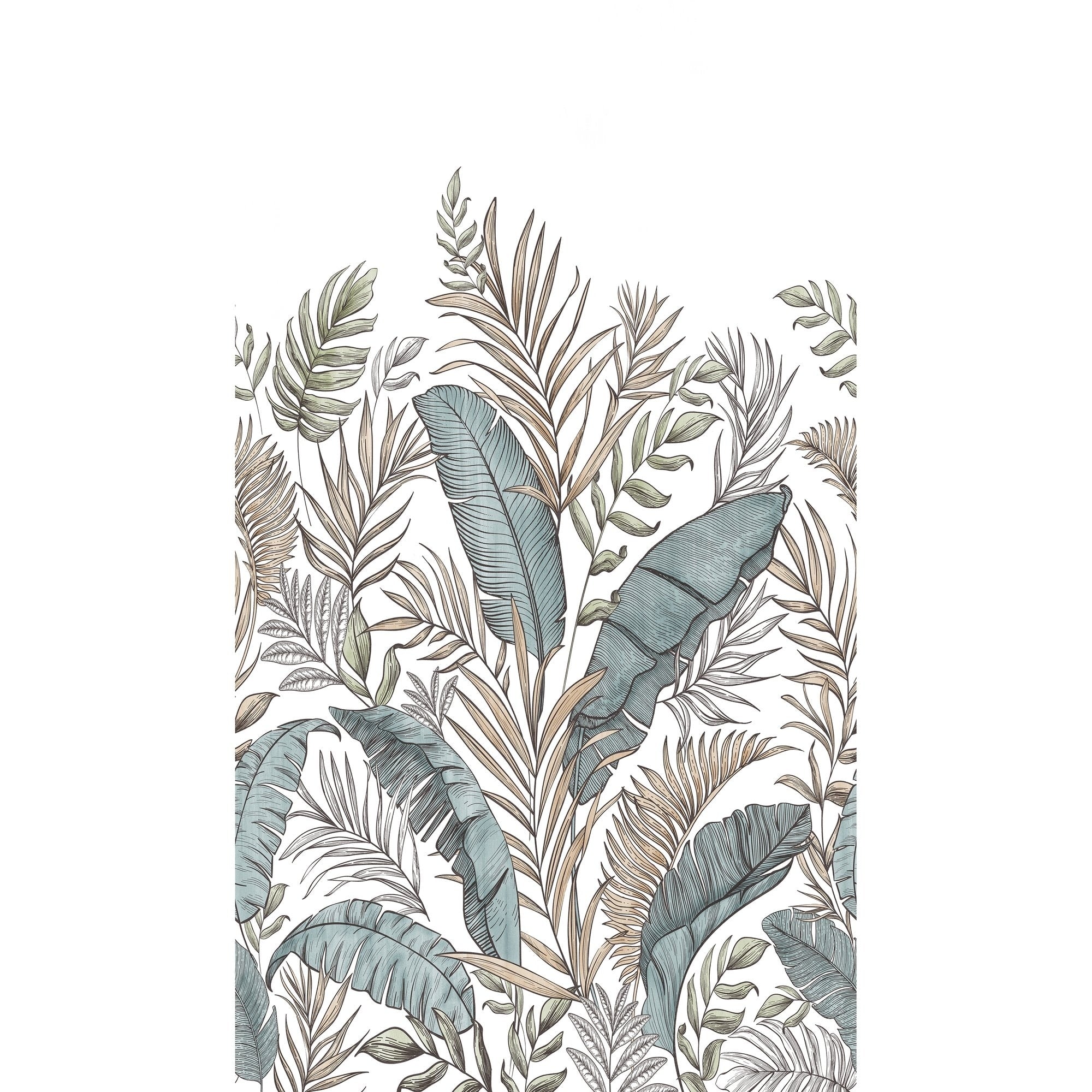 Galerie Wallcoverings Orom Ii Collection Meadow Leaf 62.5 Inches Wide X 9.18 Feet High 3 Panel Wall Mural
