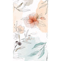 Galerie Wallcoverings Orom Ii Collection Stenciled Flowers 62.5 Inches Wide X 9.18 Feet High 3 Panel Wall Mural