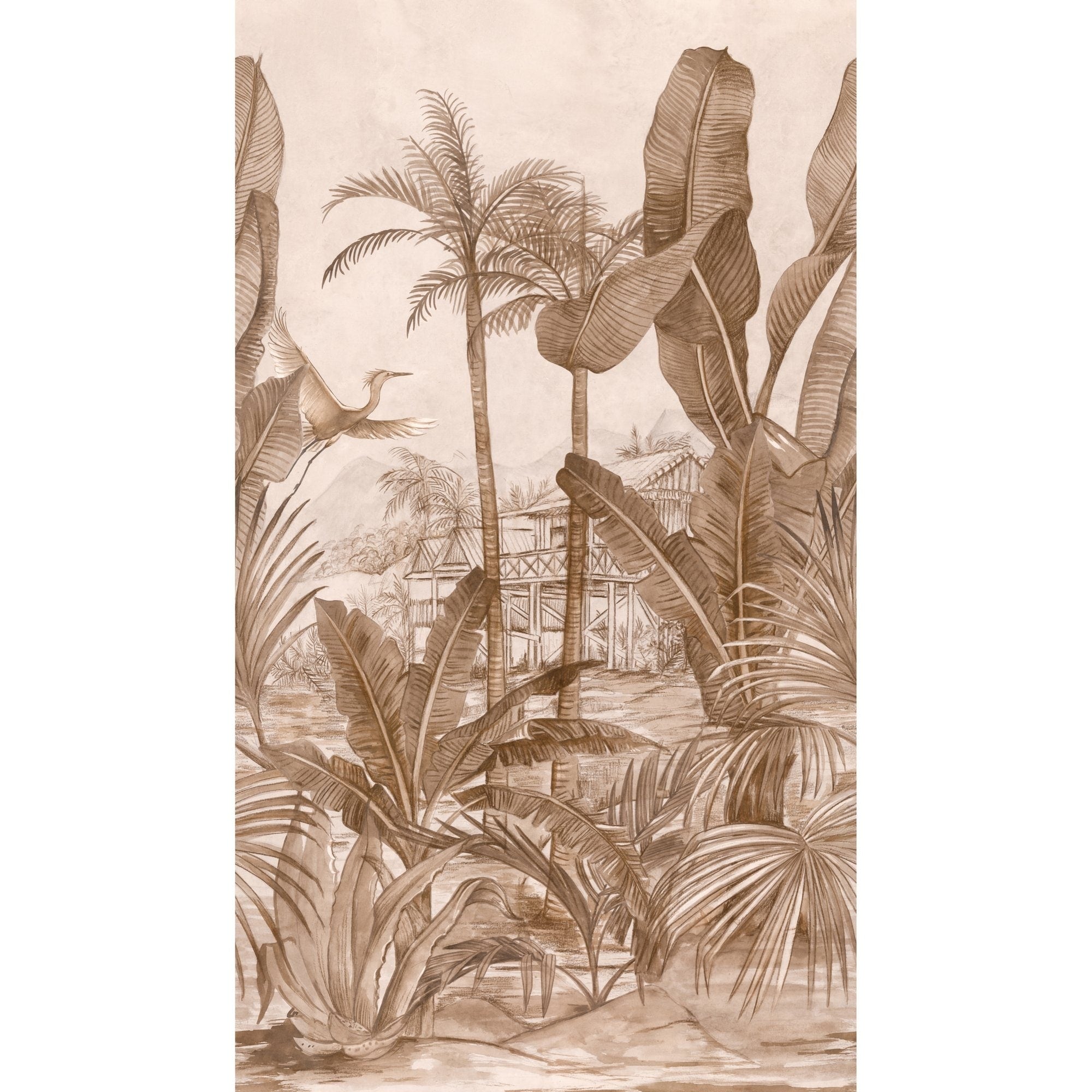 Galerie Wallcoverings Orom Ii Collection Tropical Motive 62.5 Inches Wide X 9.18 Feet High 3 Panel Wall Mural