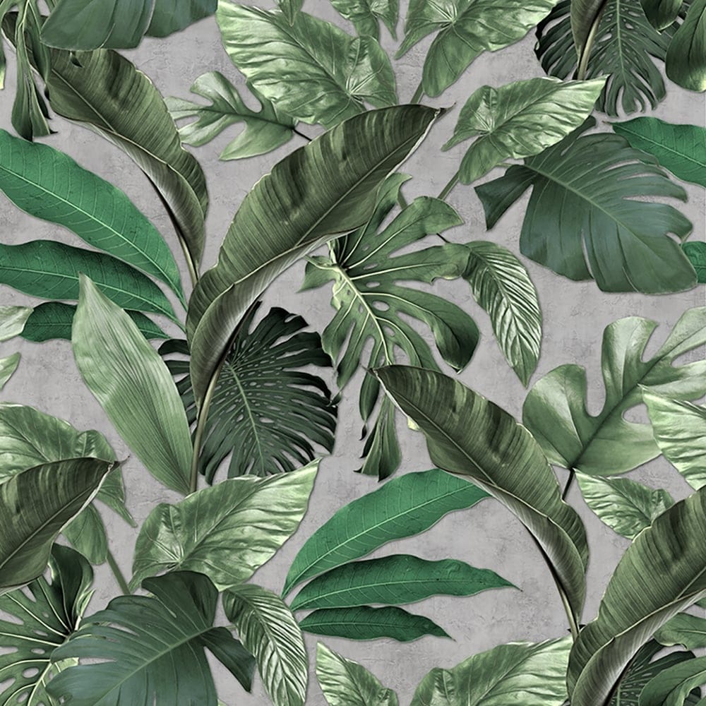 Galerie Wallcoverings The Loft Collection Tropical Leaf 3 Panel Wall Mural