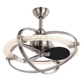 Galileo 22 In. Satin Nickel Indoor Ceiling Fan With Light Kit And Remote 22 In. W X 19.75 In. H X 22 In. D