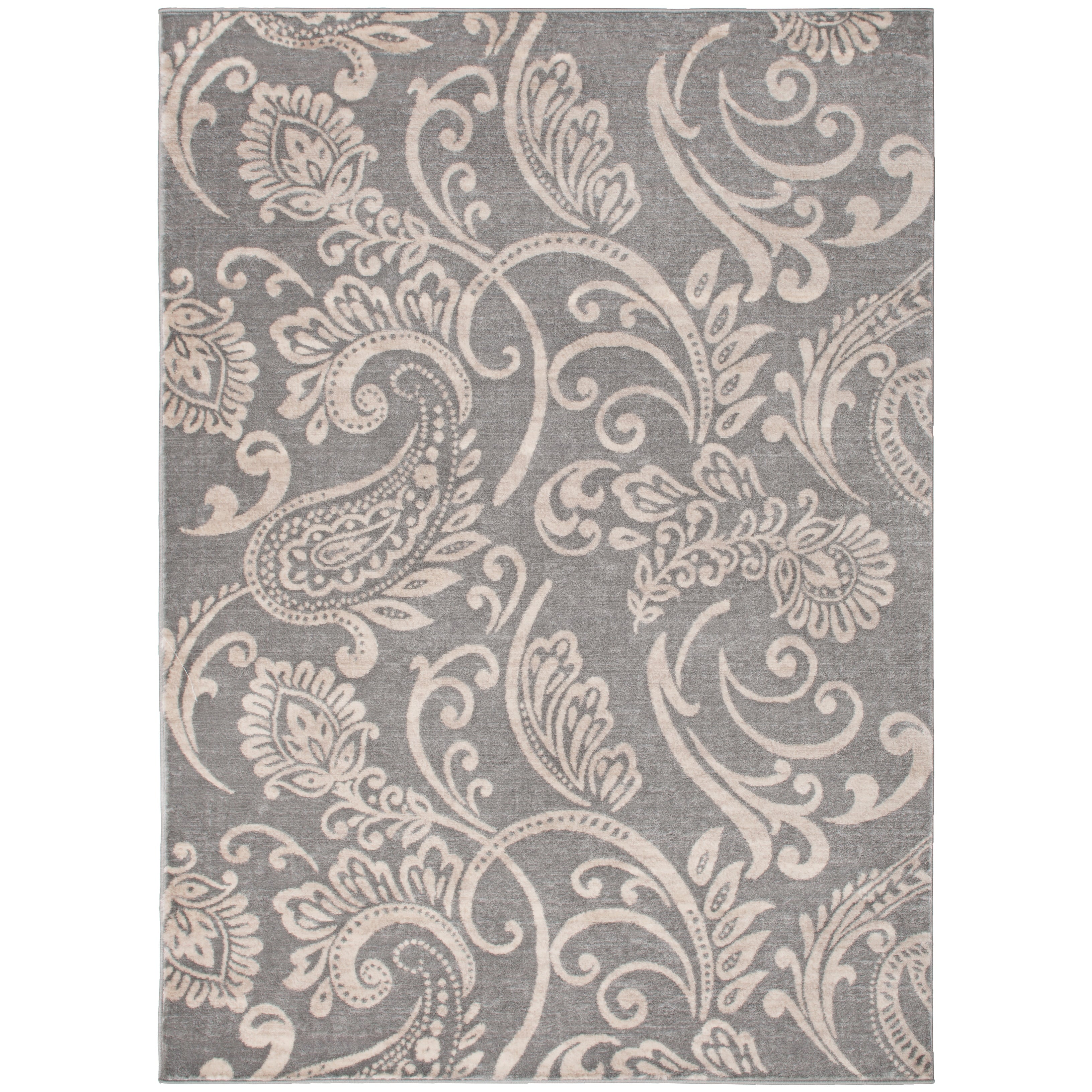 Galleria Gabrielle Gray Paisley Floral Rug