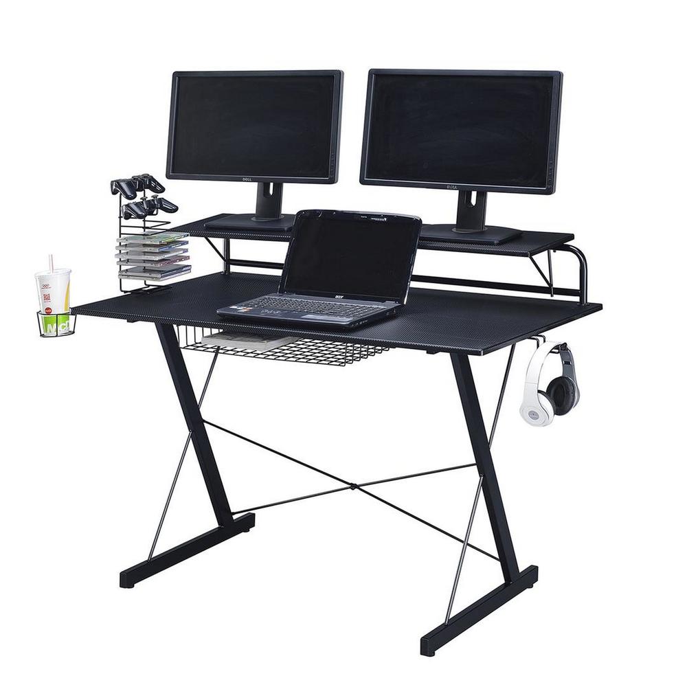 Gaming And Student Computer Desk Setup With Organizers