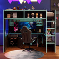 Gaming Loft Bed With Integrated Desk And Lights Modern Wooden Bed Frame With Desk And Built In Charging Station