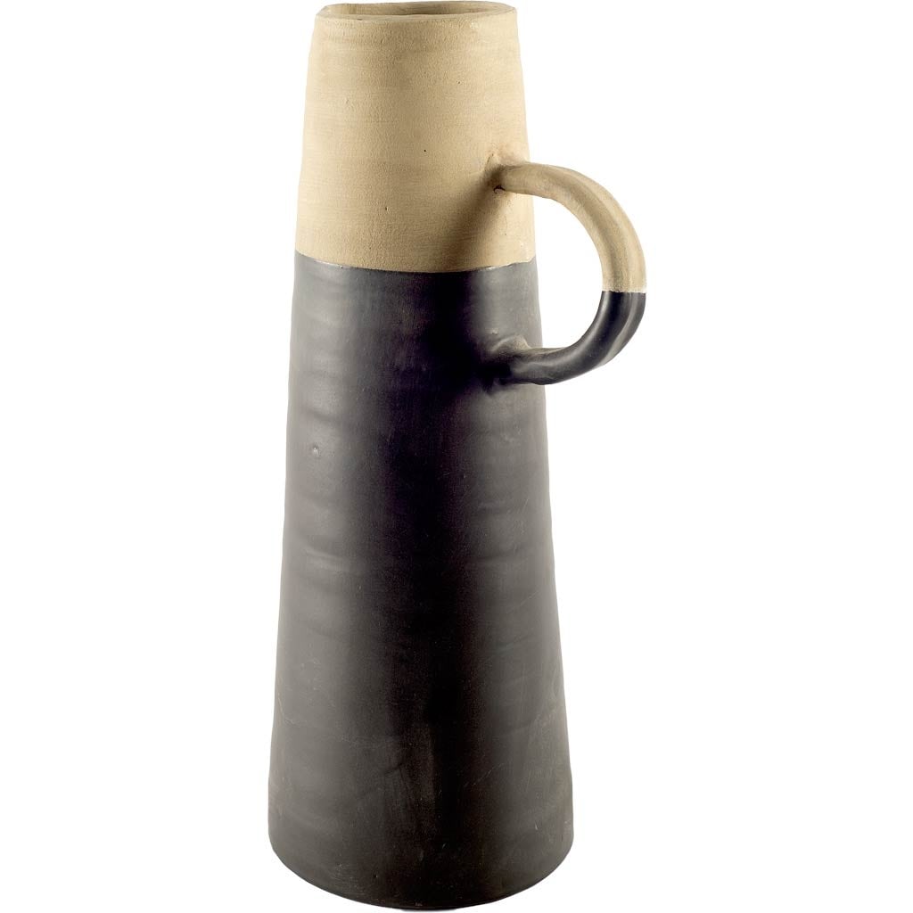Garand Iii Black Tan Ceramic Vase Large