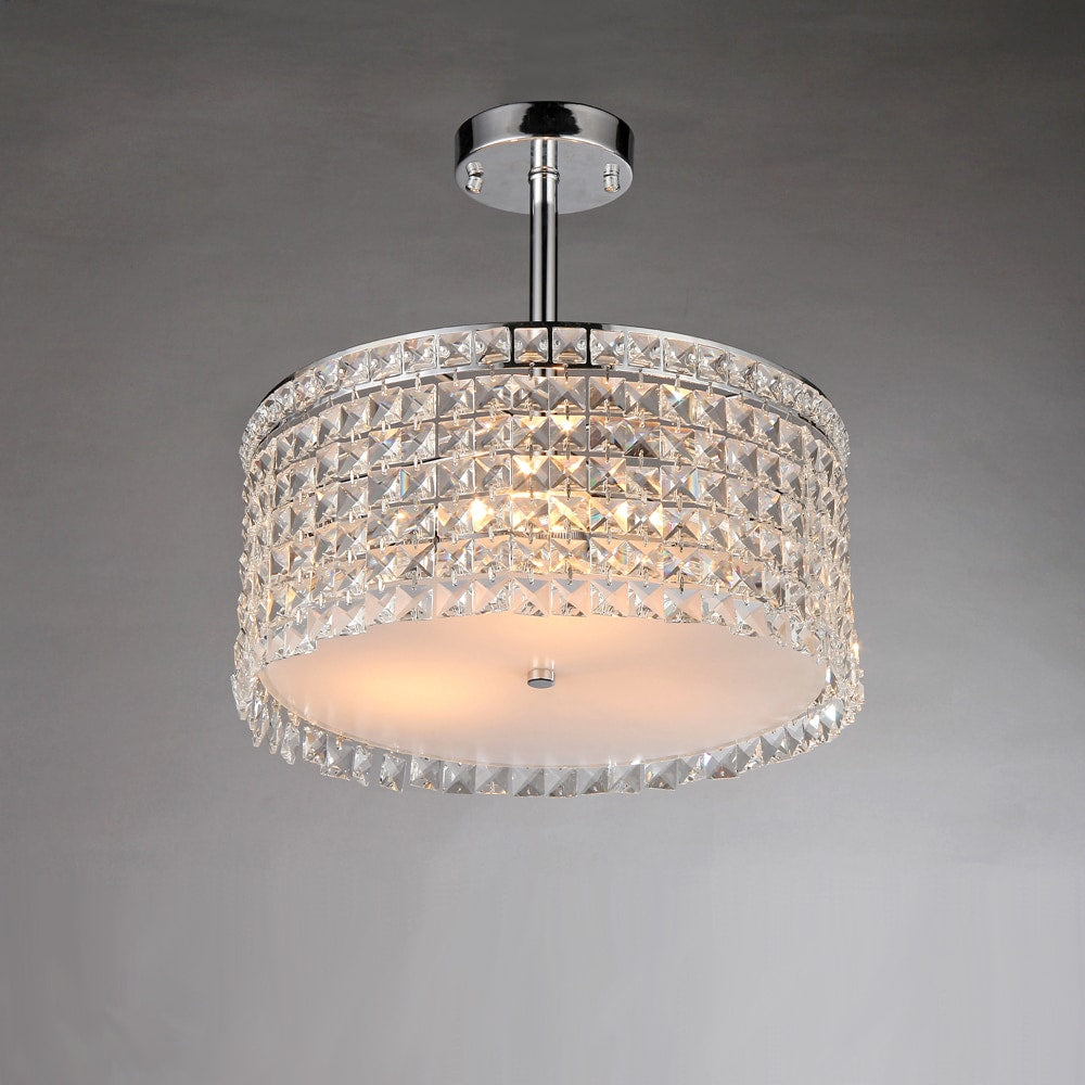 Garcia Chrome And Crystal Round 4 Light Chandelier